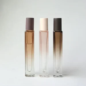 8ml High Quality Perfume Roll on Bottle Long Square Perfume Essential Oil Glass Roller Ball Pink Coffee Empty Bottle