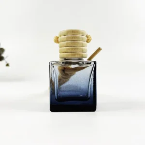 8ml Mini Gradient Blue Car Perfume Bottle with Wooden Cap