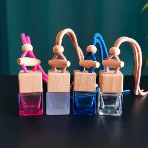 8ml Premium Car Air Freshener Empty Glass Bottle Hanging Rearview Mirror Decor Refillable Aromatherapy Essential Oil Diffuser