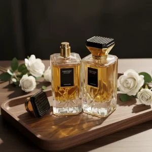 95ml Luxury Matte High Borosilicate Glass Perfume Bottle Refillable Empty Spray Bottle Gold Plated Cap Cosmetic Fragrance