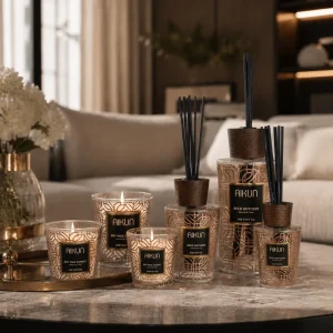 AIKUN One Stop Solution Custom Natural Rattan Long Lasting Fragrance Reed Diffuser For Corporate Procurement