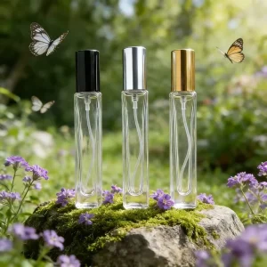 Airtight Seal 10ml Clear Glass Perfume Spray Bottle Refillable with Screw Neck Spray Pump & Diffuser