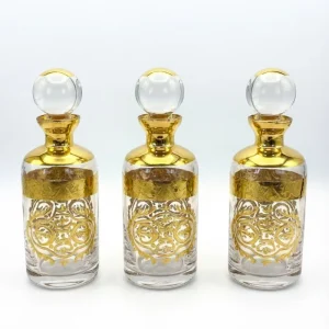 Arabian Fancy Gold UV Electroplated Decorative Display 150ml 200ml Empty Aromatherapy Glass Perfume Aroma Oil Decanter Bottle