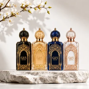 Arabic Perfume Bottle Crown Cap Perfume Glass 100ml Packaging Elegant Perfume Bottle with Pump Sprayer
