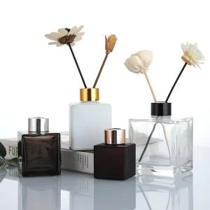 Aroma for Reed Diffuser Jar Home Decoration 50ml 100ml 150ml 170ml Glass Bottles Colored Square Perfume Aromatherapy Fragrance