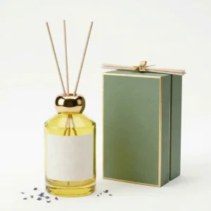 Aromatherapy Custom Oblique Shoulder Empty Glass Bottle Reed Diffuser Bottle with Stickers Gift