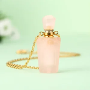 Aromatherapy Vial Perfume Real Natural Crystal Necklace 2ml Roller Bottles 10ml Price Glass Pendant