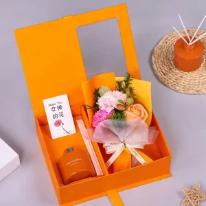 Aromatic Artificial Rose Bouquet Perfume Set Soap Rose Head in Flower Gift Box for Mother’s Women’s Day Gift