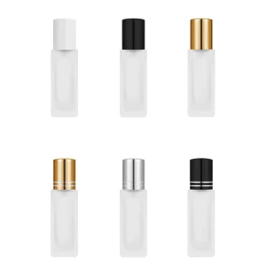 BYPE Frosted Square Roll on Glass Bottles 5ml Empty Refillable Essential Oil Packaging Flat Shape