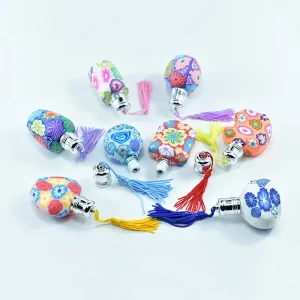 BYPE by PERFUME 10-15ml Soft Ceramic Perfume Roll on Bottle with Tassel Lid Empty Polymer Clay Glass