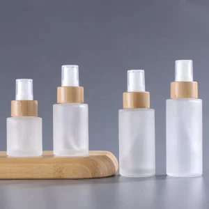 Bamboo Empty Cosmetic Container Set with Screw Cap 20ml 120ml Glass Bottles for Sprays 50ml 60ml 80ml 100ml 120ml Sizes