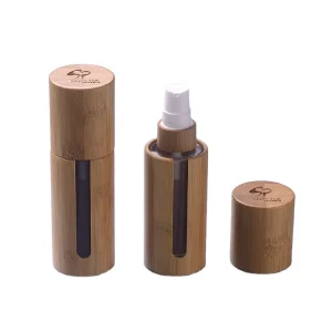 Bamboo Packaging Glass Jar with Wooden Cap and Dropper for Skin Care Serum and Mini Perfume Bottle