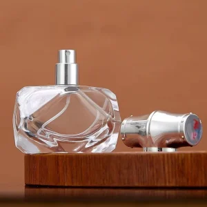 Bamboo Section Glass Perfume Bottle Lid Transparent Pump Sprayer Silk Screen Printed Cosmetic Sample Container High End Perfume