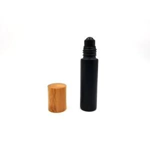 Black Empty Perfume Oil Roll on Glass Bottle with Screw Cap and Roller for Body with Box in High Quality 10ml Screen Printed