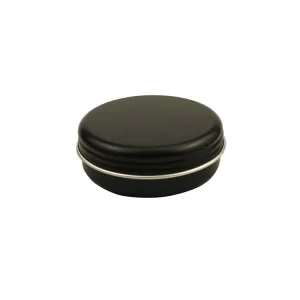 Black Round Tin Can Portable Metal Container for Body Balm Hair Wax Solid Paste Cosmetic Storage & Packaging