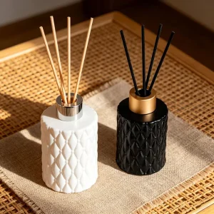 Black White Luxury Glass Jars 120ml Aromatherapy Reed Diffuser Bottle 170ml Diffuser Bottle Without Perfume