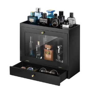 Black Wood Eco Friendly Perfume & Cosmetic Organizer Classic Display Stand for Men’s Watches and Jewelry Gifts