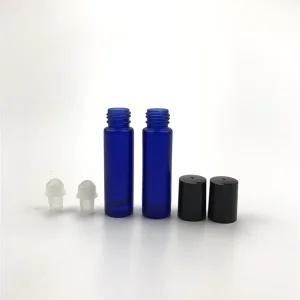 Blue Color Glass Perfume Essential Oil Roll On Bottle 10ml