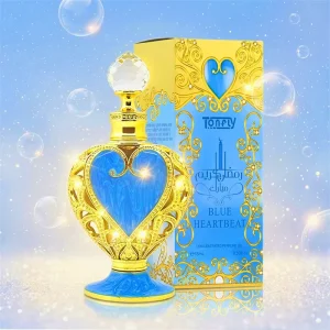 Blue Heartbeat Perfume Oil 25ml Middle Eastern Retro Court Hollow Carved Bottle for Women Gift Cross border Foreign Trade