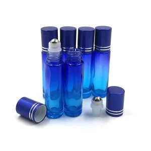 Blue Small Perfume Essential Oil Glass Roll on Roller Bottle 10ml