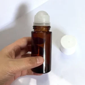 Botella Para Desodorante Roll on Glass Ball Deodorant Bottle 30ml 50ml Round Amber Empty Deodorant Tube Packaging