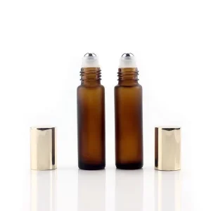 Brown Glass Roll on Bottle With Aluminum Cap 10ml Factory Direct