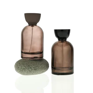 Brown Glossy Transparent 30ml 50ml 100ml Glass Bottle Irregular Black Brown Cap Empty Glass Perfume Spray Bottle