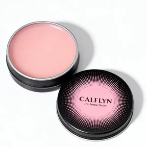 CALFLYN Solid Perfume Balm Black Tin Container Pink Blush Formulation Portable Travel Friendly Long Lasting Private Label OEM