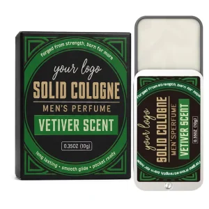 CPSR CPNP GMP Certification Portable Compact Aromatic Travel Friendly Natural Vetiver Scent Mens Solid Fragrance Balm