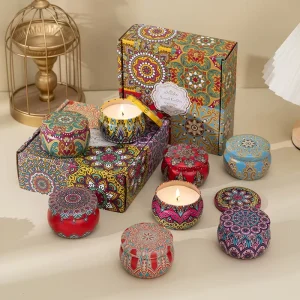 Candle Tin Custom Lavender Soy Wax Fragrant Fragrance Scented Candle Gift Set