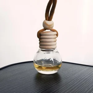 Car 6ML Glass Aromatherapy Fragrance Pendant Bottle Empty Hanging Perfume Diffuser Wooden Cap 6ml Essential Oil Skin Care Serum