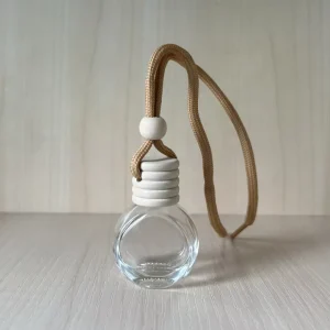 Car Essential Oil Diffuser Bottles Air Freshener Hanging Empty Pendant Fragrance Vials Ornament Decor with Wooden Cap String