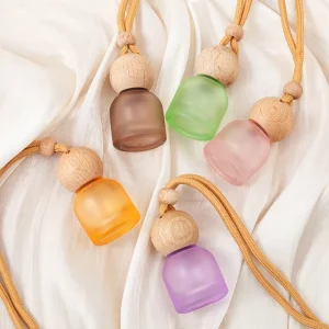 Car Perfume Bottle 10ml Hanging Diffuser Cylinder Shape Frosted Gradient Color Refillable