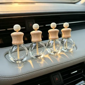 Car Perfume Package Bottle Wood Cap Hanging Car Perfume Glass Diffuse Bottle