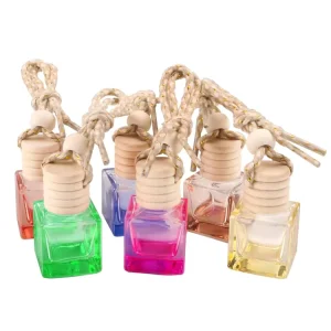 Car Small Square Glass Diffuser Bottles 5ml 8ml 10ml Aromatherapy