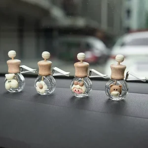 Cartoon Essential Oil Diffuser Car Perfume Bottle Aromatherapy Car Air Freshener Refillable Glass Mini Car Perfume Bottle 10ml