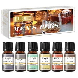 Cedar Leather & Scented Man Relax Perfume Gift Set 6 Pack Aroma Diffuser with Rum Sweet Tobacco Fragrance Oil