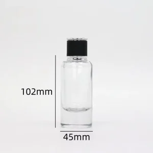 Chemical Shape Chinese Custom Luxury 30ml 50ml 100ml Perfume Bottles Unisex Empty Square Black Glass Cork Aroma Garden