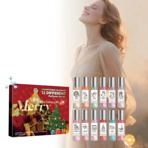 Christmas Colorful Countdown Perfume Spray Gift Set 12 Unique Scents Festive Fragrance Collection