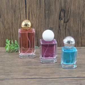 Clear 30ml 50ml 100ml Square Glass Perfume Bottle with Circular Lid and Spray Pump for High-End Scents Aromatherapy