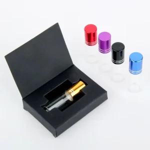 Clear 5ml Glass Perfume Bottle Roll on Refillable Roller Bottle with Custom Logo Paper Box for Fragrance Sample Testing