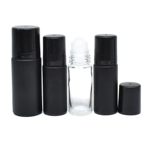 Clear Amber Glass Roll on Deodorant Bottles 30ml 50ml Round Massage Oil Roller Bottle With Logo Printing