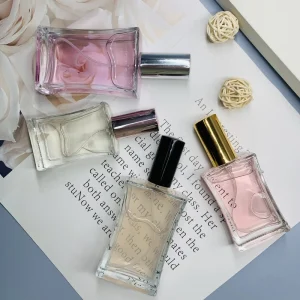 Clear Colorful Square Cube Perfume Glass Bottles 50ml 80ml 100ml for Aromatherapy Cosmetics