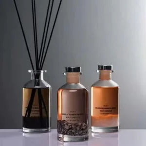 Clear Glass Bottles for Reed Diffuser 100ml 200ml 300ml & 500ml Sizes Cork Stopper Empty Vessels for Essential Oils Aromatherapy