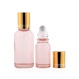 Clear Pink Perfume Bottle Roll on 5ml 10ml Stainless Steel Roller Ball Roll on Bottles