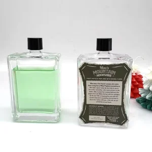 Clear Square Perfume Bottle with Lid Customizable Label Multipurpose Container for Room Carry Aromatherapy Storage