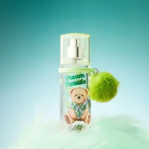 Coconut Scent Body Mist 100ml 4 Tropical Scents Gradient Plush Pom Pom Cute Teddy Bear Gradient Plush Pom Pom Pendant