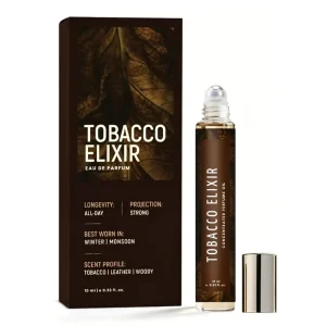 Concentrated Tobacco Elixir Roll on Perfume for Office & Date Men Perfume Oil Tobacco Leather Woody Scent