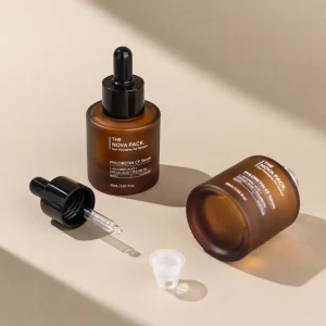 Cosmetic Packaging 15ml 30ml 40ml 50ml Thick Wall Serum Bottle Frosted Amber Glass Facial Oil Dropper Bottles With Wiper