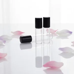 Cosmetic Packaging Facial Serum Glass Roll on Bottle 5ml 10ml Clear Glass Roll on Bottle with Stainless Steel Roller Ball